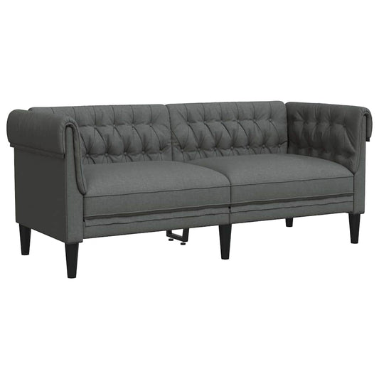 Chesterfield-Sofa Dunkelgrau 182,5 x 74,5 x 74,5 cm Stoff