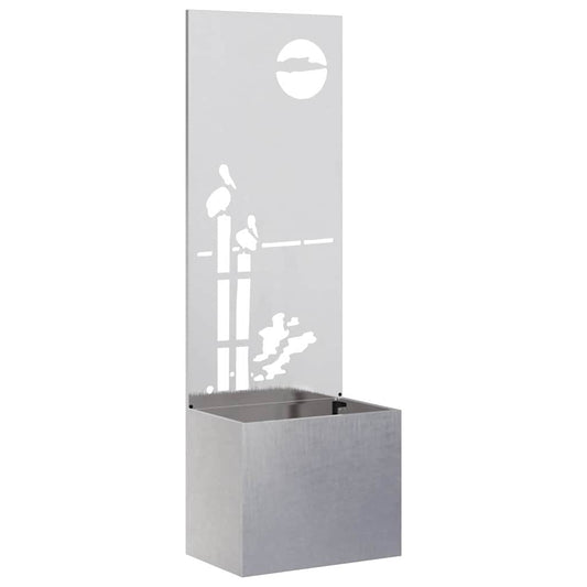 Garten Sichtschutz-Leinwand Silber 50 x 140 cm Edelstahl