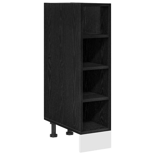 Küchenunterschrank mit Regal Riga Schwarz Eichen-Optik
