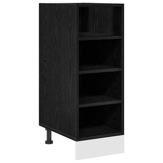 Küchenunterschrank mit Regal Riga Schwarz Eichen-Optik