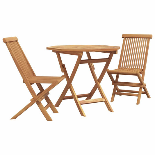 Garten Essgruppe 3 pcs Braun Massivholz Teak