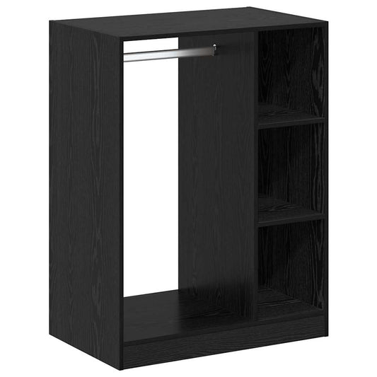 Kleiderschrank mit Regal Schwarz Eichen-Optik 77 x 48 x 102 cm