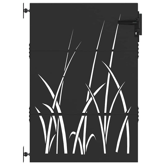 Gartentor Schwarz 85 x 150 cm Pulverbeschichteter Stahl