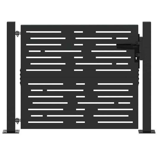 Gartentor Schwarz 100 x 100 cm Pulverbeschichteter Stahl