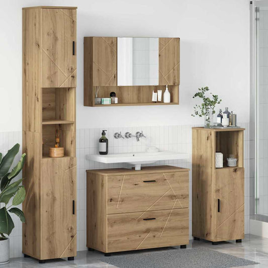 Badezimmermöbel Set 4 pcs Artisan-Eiche 30 x 35 x 192 cm