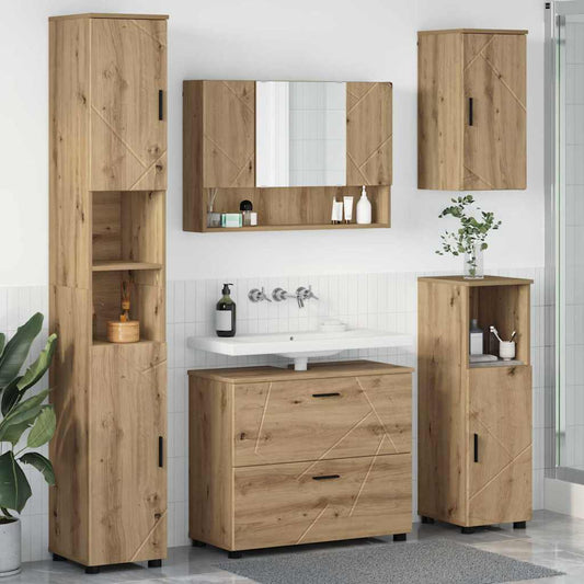 Badezimmermöbel Set 5 pcs Artisan-Eiche 30 x 35 x 192 cm
