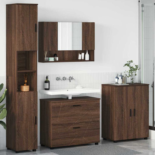 Badezimmermöbel Set 4 pcs Braun Eichen-Optik 30 x 35 x 192 cm