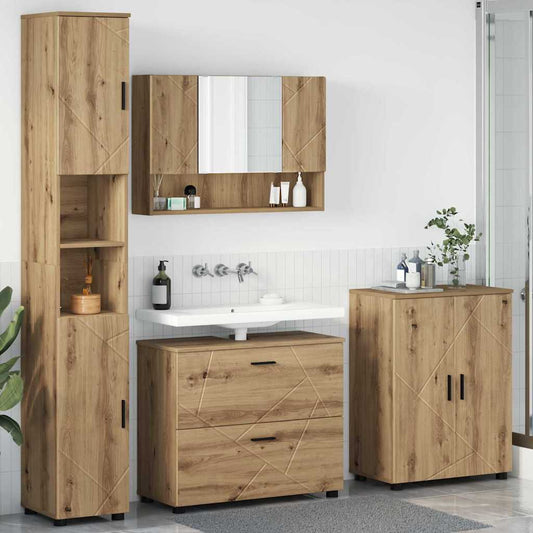 Badezimmermöbel Set 4 pcs Artisan-Eiche 30 x 35 x 192 cm