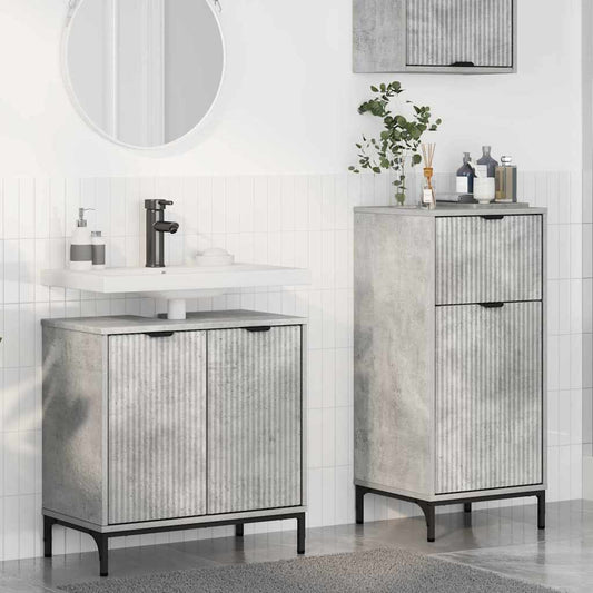 Badezimmermöbel Set mit Regal 2 pcs Betongrau 39,5 x 36 x 88 cm
