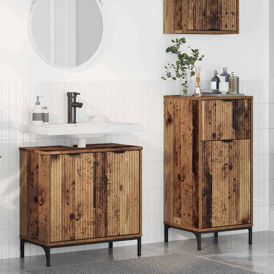 Badezimmermöbel Set mit Regal 2 pcs Altholz 39,5 x 36 x 88 cm