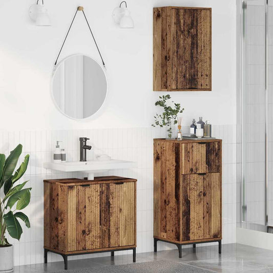 Badezimmermöbel Set mit Regal 3 pcs Altholz 39,5 x 36 x 88 cm