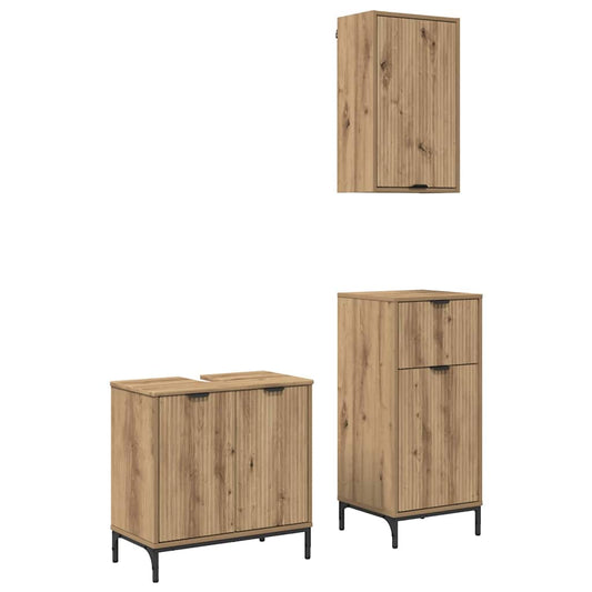 Badezimmermöbel Set Plaid 3 pcs Artisan-Eiche 39,5 x 36 x 88 cm