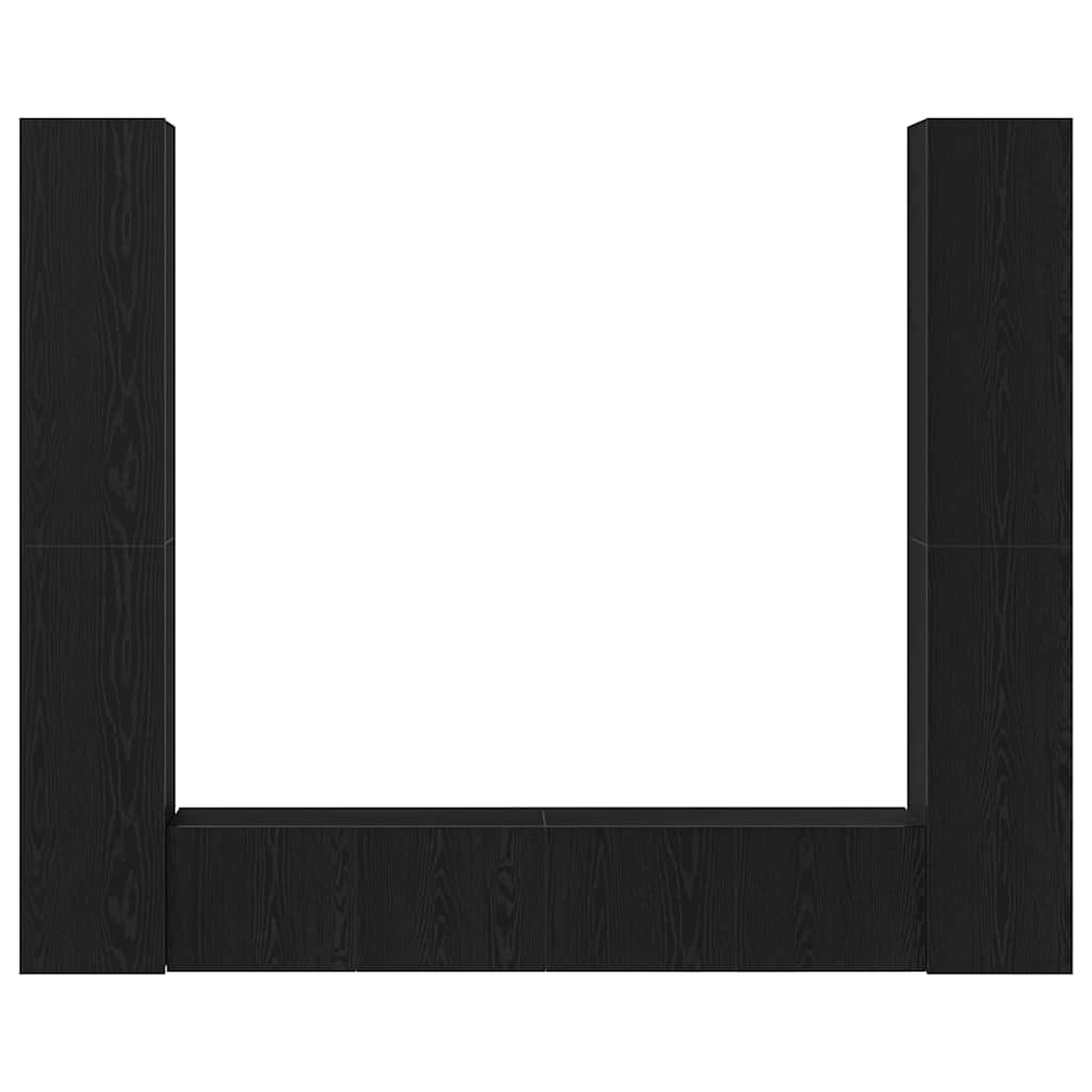 6-teiliges TV-Schrank Set -Wandmontiert, Schwarze Eiche Holzwerkstoff