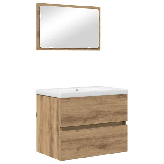 Badezimmermöbel Set 3 pcs Artisan-Eiche 60 x 38.5 x 45 cm
