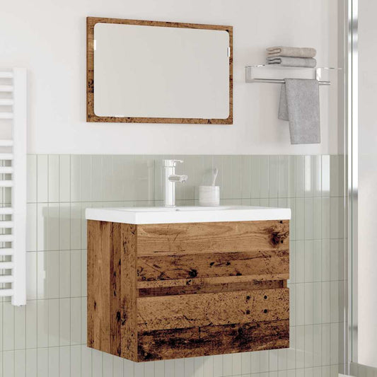 Badezimmermöbel Set mit Spiegel 3 pcs Altholz 60 x 38.5 x 45 cm