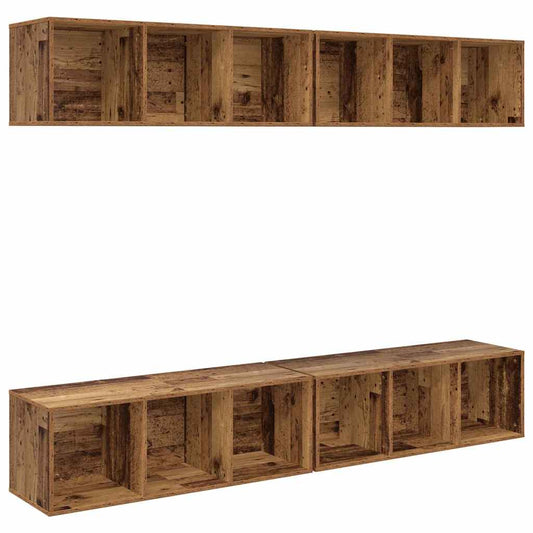TV-Schrankset 4 pcs Altholz 37 x 37 x 107,5 cm Holzwerkstoff