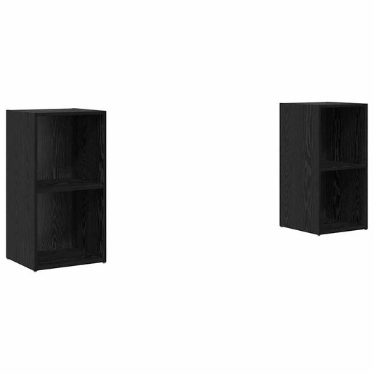 TV-Schrankset 2 pcs Schwarz Eichen-Optik 72 x 35 x 36,5 cm