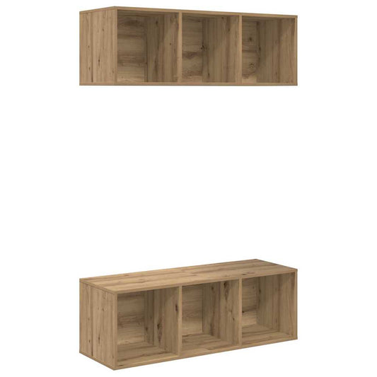 TV-Schrankset Wandmontiert 2 pcs Artisan-Eiche 37 x 37 x 107 cm