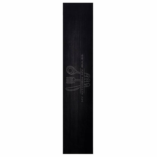 Küchen Teppich Schwarz 300 x 60 cm Samt