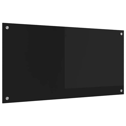 Küchenrückwand Schwarz 100 x 50 cm Gehärtetes Glas