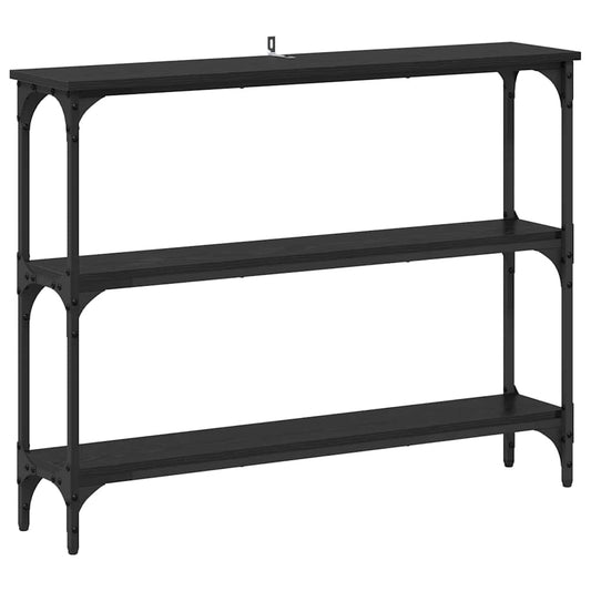 Konsolentisch mit Regal Schwarz Eichen-Optik 100 x 22,5 x 75 cm