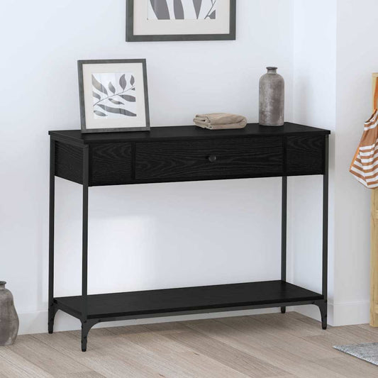 Konsolentisch Sonstiges Schwarz Eichen-Optik 100 x 34.5 x 75 cm