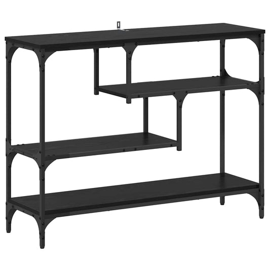 Konsolentisch mit Regal Schwarz Eichen-Optik 100 x 30 x 75 cm