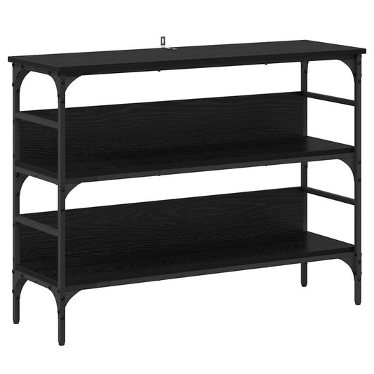 Konsolentisch mit Regal Schwarz Eichen-Optik 100 x 32 x 75 cm