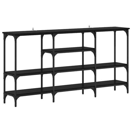 Konsolentisch mit Regal Schwarz Eichen-Optik 160 x 29 x 80 cm