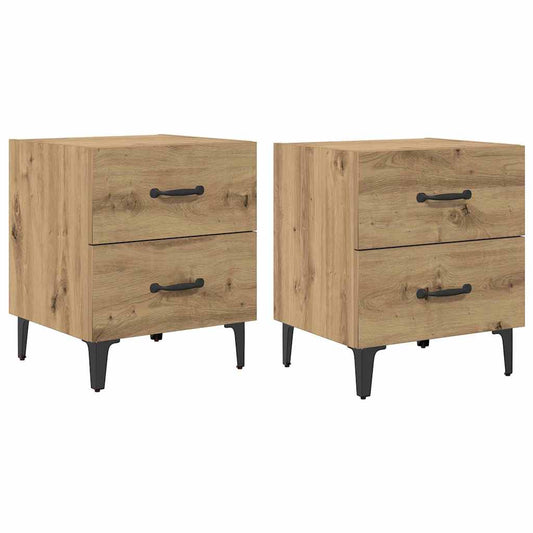 Bettschrank 2 pcs Artisan-Eiche 40 x 35 x 47,5 cm Holzwerkstoff