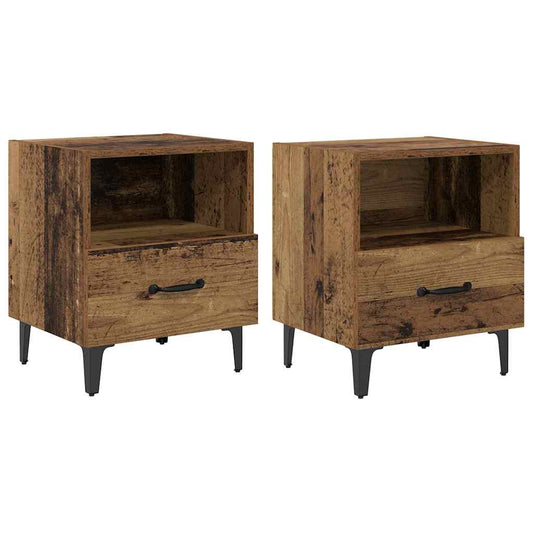 Nachttisch 2 pcs Altholz 40 x 35 x 47,5 cm Holzwerkstoff