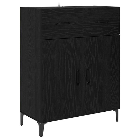 Sideboard Schwarz Eichen-Optik 69,5 x 34 x 90 cm Holzwerkstoff