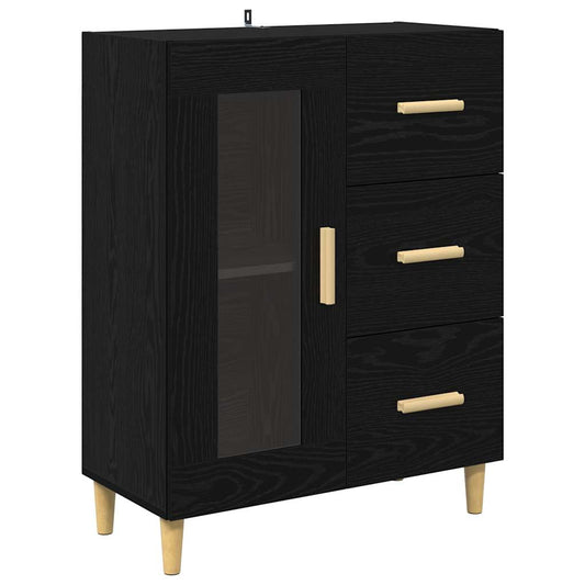 Sideboard Schwarz Eichen-Optik 69,5 x 34 x 90 cm Holzwerkstoff