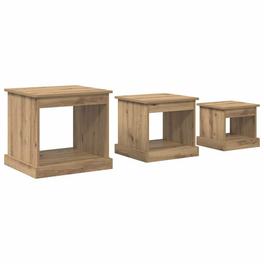 Couchtisch 3 pcs Artisan-Eiche Holzwerkstoff