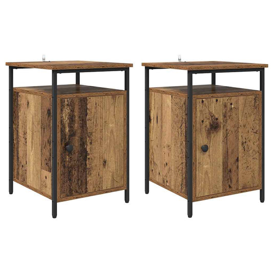 Nachttisch 2 pcs Altholz 40 x 42 x 60cm Holzwerkstoff