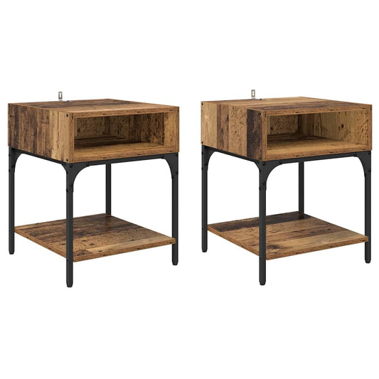Nachttisch 2 pcs Altholz 40 x 40 x 50 cm Holzwerkstoff