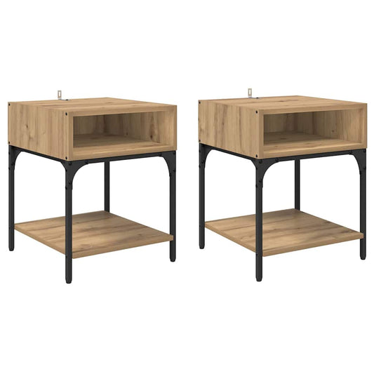 Nachttisch 2 pcs Artisan-Eiche 40 x 40 x 50 cm Holzwerkstoff