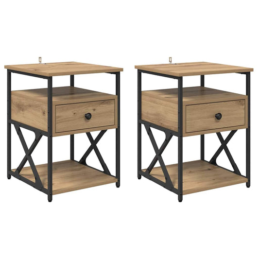 Nachttisch 2 pcs Artisan-Eiche 40 x 42 x 55 cm Holzwerkstoff