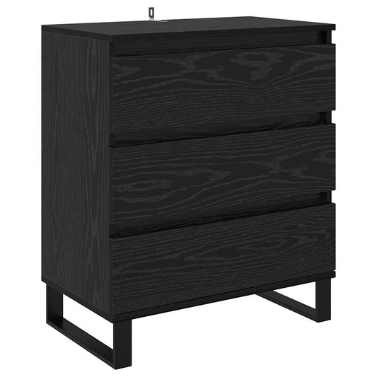 Sideboard Schwarz Eichen-Optik 60 x 35 x 70 cm Holzwerkstoff