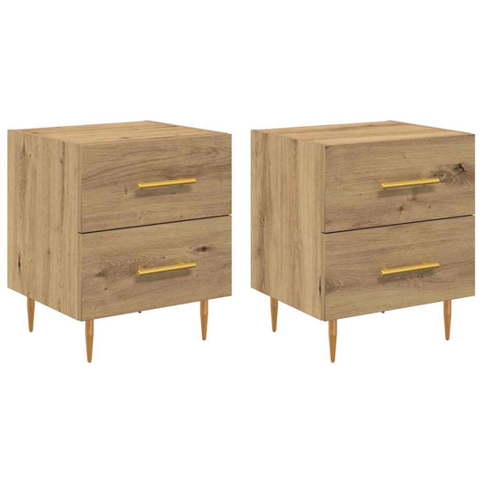 Nachttisch 2 pcs Artisan-Eiche 40 x 35 x 47,5 cm Holzwerkstoff