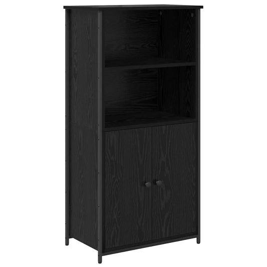 Highboard Schwarz Eichen-Optik 62 x 36 x 121,5 cm Holzwerkstoff