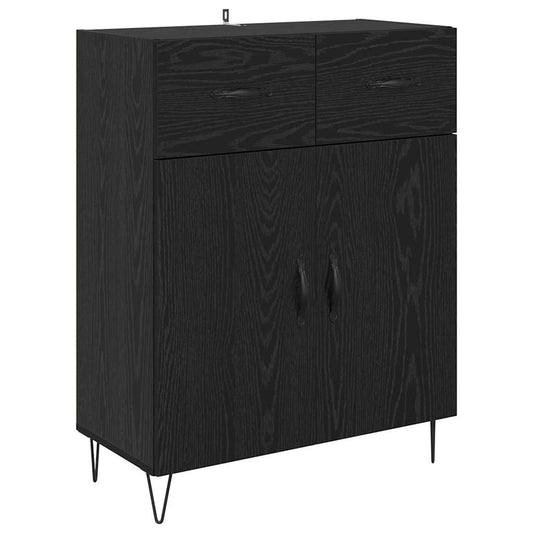 Sideboard Schwarz Eichen-Optik 69,5 x 34 x 90 cm Holzwerkstoff