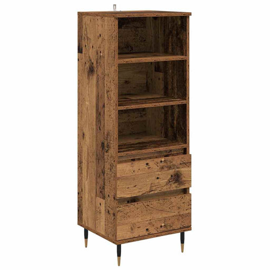 Highboard mit Schubladen Altholz 40 x 36 x 110 cm Holzwerkstoff