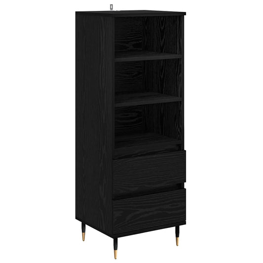 Highboard Schwarz Eichen-Optik 40 x 36 x 110 cm Holzwerkstoff
