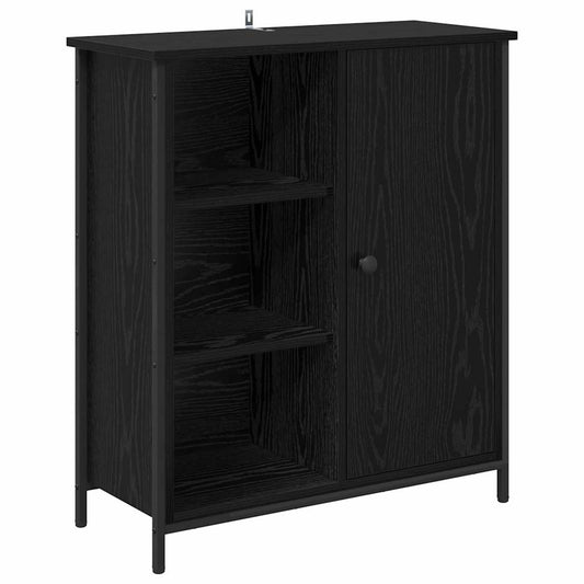 Sideboard Schwarz Eichen-Optik 70 x 30 x 80 cm Holzwerkstoff