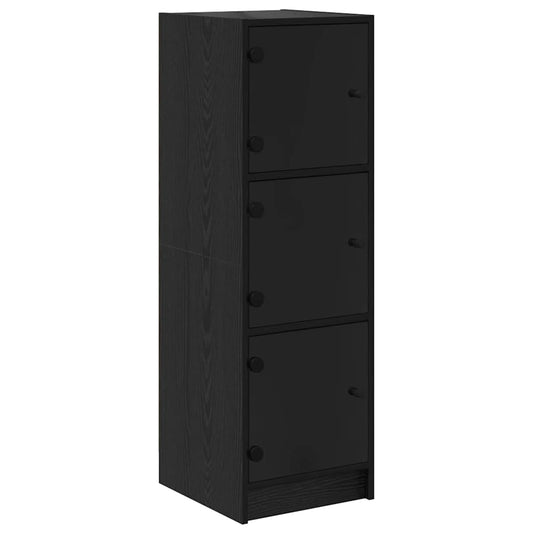 Highboard Schwarz Eichen-Optik 35 x 37 x 109 cm Holzwerkstoff