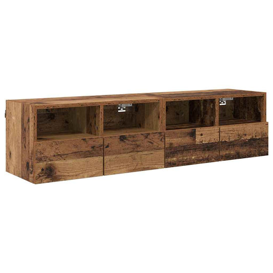 TV-Wandregale 2 pcs Altholz 60 x 30 x 30 cm Holzwerkstoff