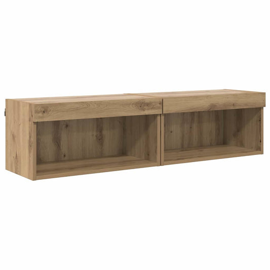 Fernsehtische 2 pcs Artisan-Eiche 60 x 30 x 30 cm Holzwerkstoff