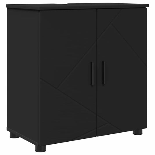 Badezimmerschrank mit Speicher mit Tür Schwarz 61 x 35 x 64 cm