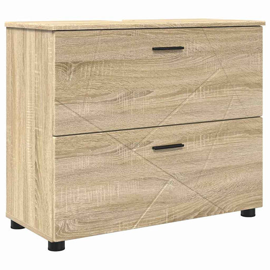 Badezimmerschrank mit Schubladen Sonoma-Eiche 76,5 x 35 x 64 cm